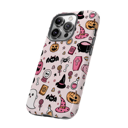 Pastel Halloween Charm Tough Phone Case – Cute Spooky Design - iPhone 16 - Samsung Galaxy - Google Pixel