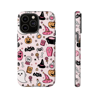 Pastel Halloween Charm Tough Phone Case – Cute Spooky Design - iPhone 16 - Samsung Galaxy - Google Pixel