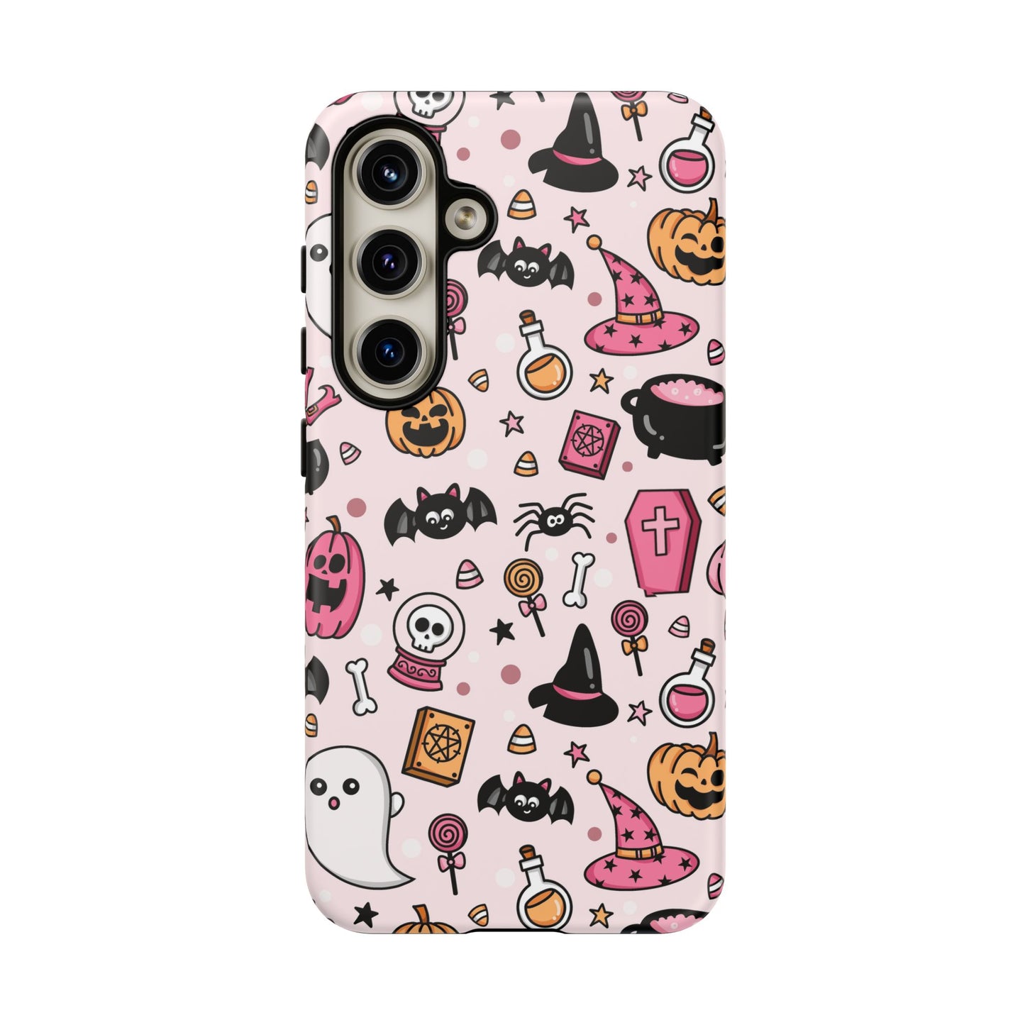 Pastel Halloween Charm Tough Phone Case – Cute Spooky Design - iPhone 16 - Samsung Galaxy - Google Pixel