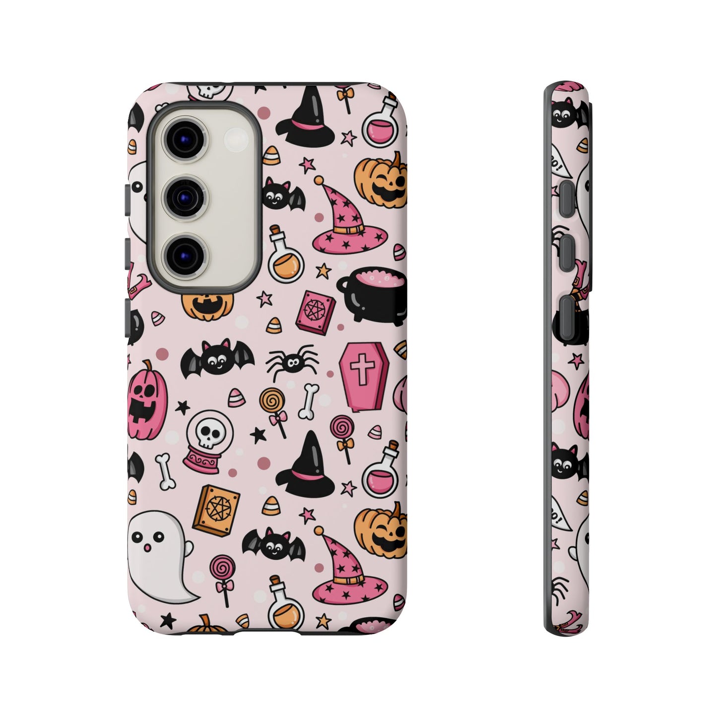 Pastel Halloween Charm Tough Phone Case – Cute Spooky Design - iPhone 16 - Samsung Galaxy - Google Pixel