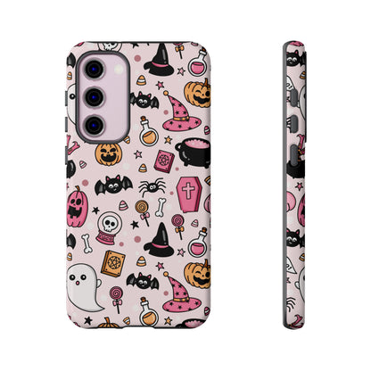 Pastel Halloween Charm Tough Phone Case – Cute Spooky Design - iPhone 16 - Samsung Galaxy - Google Pixel