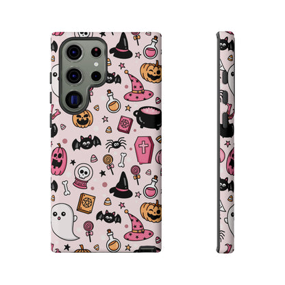 Pastel Halloween Charm Tough Phone Case – Cute Spooky Design - iPhone 16 - Samsung Galaxy - Google Pixel