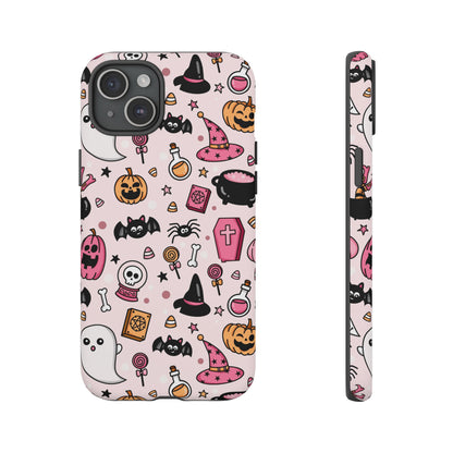 Pastel Halloween Charm Tough Phone Case – Cute Spooky Design - iPhone 16 - Samsung Galaxy - Google Pixel