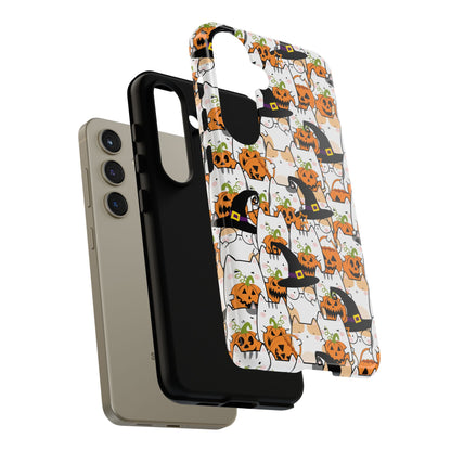 Halloween Cats and Pumpkins Phone Case – Tough Phone Case – Cute Spooky Design - iPhone 16 - Samsung Galaxy - Google Pixel