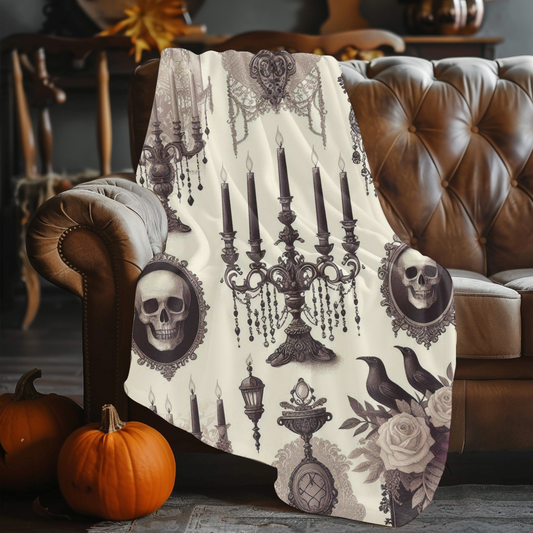 Hauntingly Cozy Gothic Velveteen Blanket - Perfect for Spooky Season! 🕯️🖤