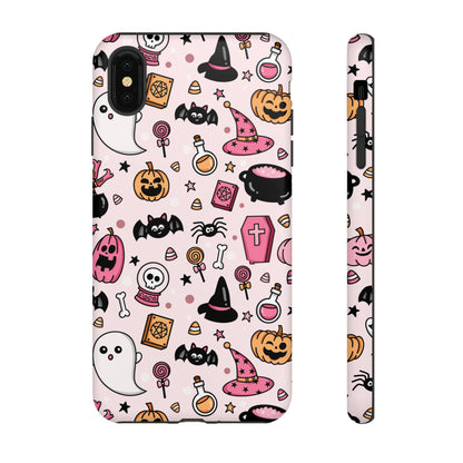 Pastel Halloween Charm Tough Phone Case – Cute Spooky Design - iPhone 16 - Samsung Galaxy - Google Pixel