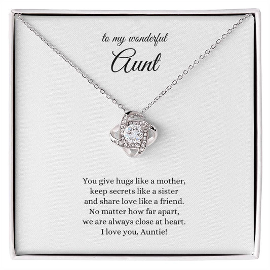 To My Wonderful Aunt...Love Knot Necklace