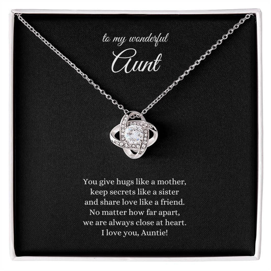 To My Wonderful Aunt...Love Knot Necklace