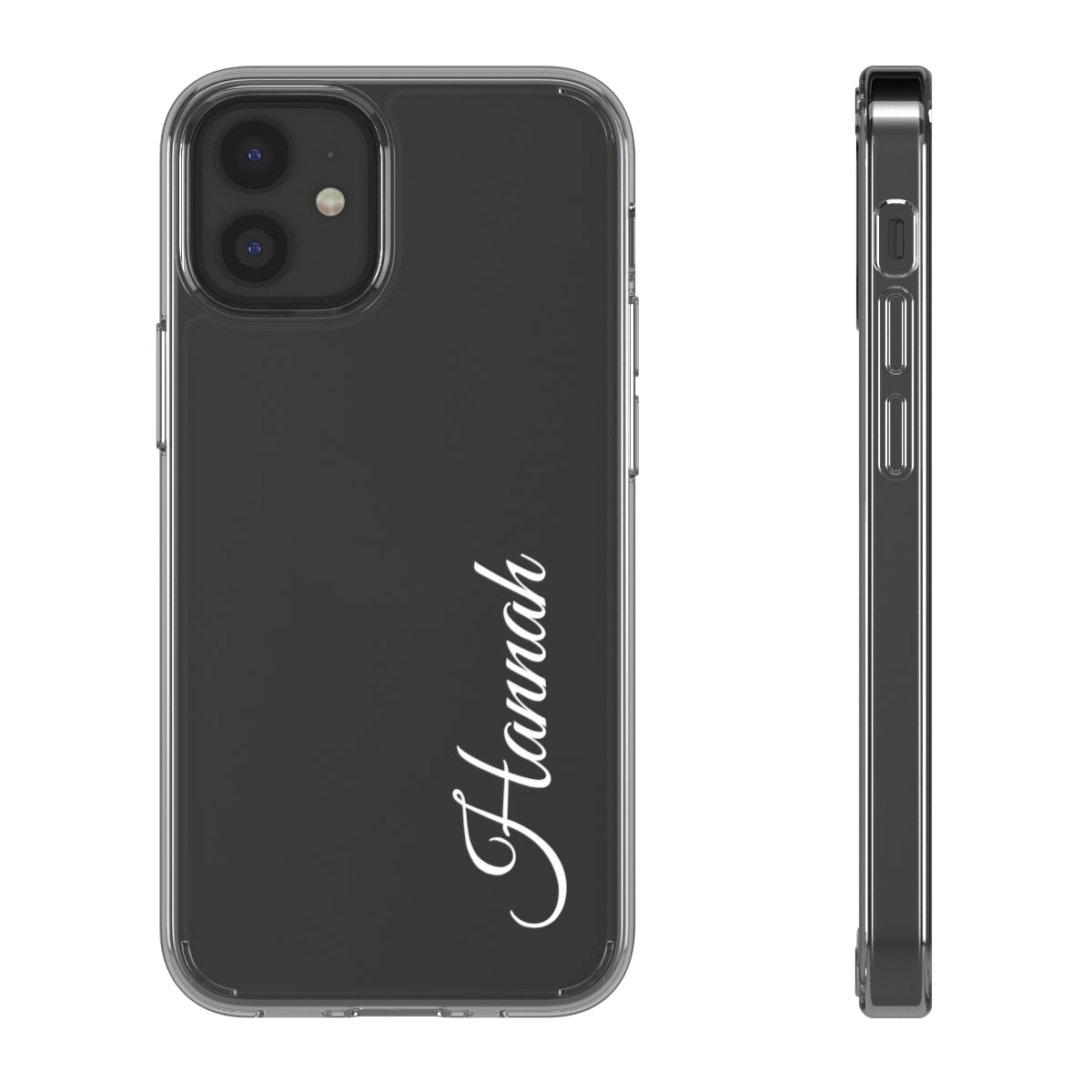 Custom Name Clear Phone Case – Slim, Shock-Absorbing & Wireless Charging Compatible