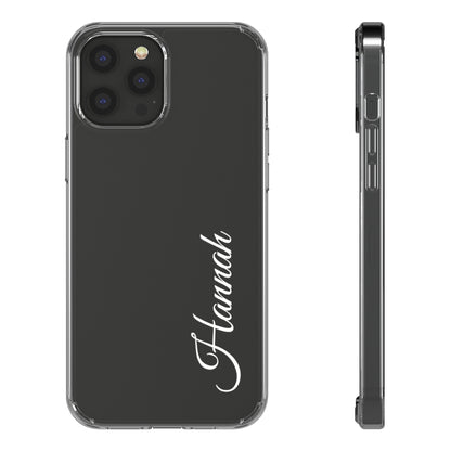 Custom Name Clear Phone Case – Slim, Shock-Absorbing & Wireless Charging Compatible