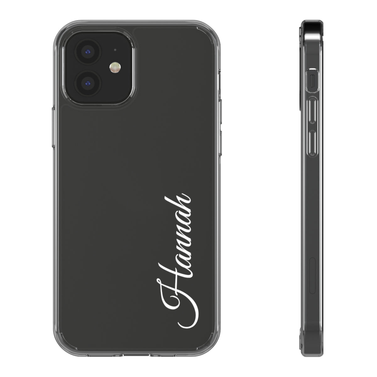 Custom Name Clear Phone Case – Slim, Shock-Absorbing & Wireless Charging Compatible